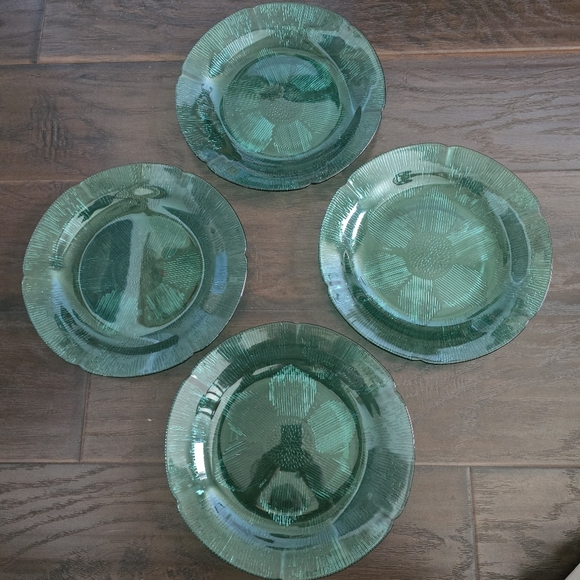 Vintage Emerald Green by Forte Crisa Set of 4 Dinner Plates - Picture 2 of 7
